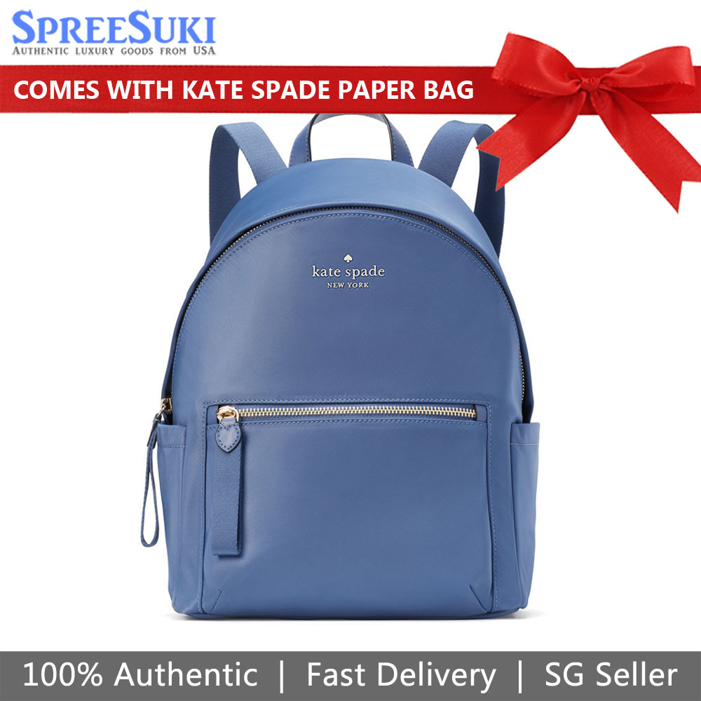 Kate Spade Chelsea The Little Better Nylon Medium Backpack Blue # WKR00556