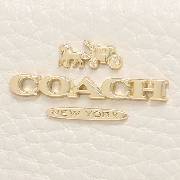 Coach Pebbled Leather Snap Wallet Chalk # C2862