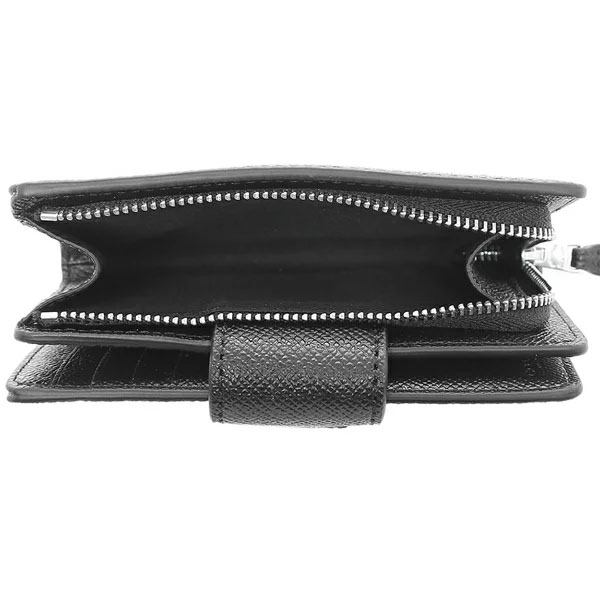 Coach Medium Wallet Medium Corner Zip Black Silver # 6390