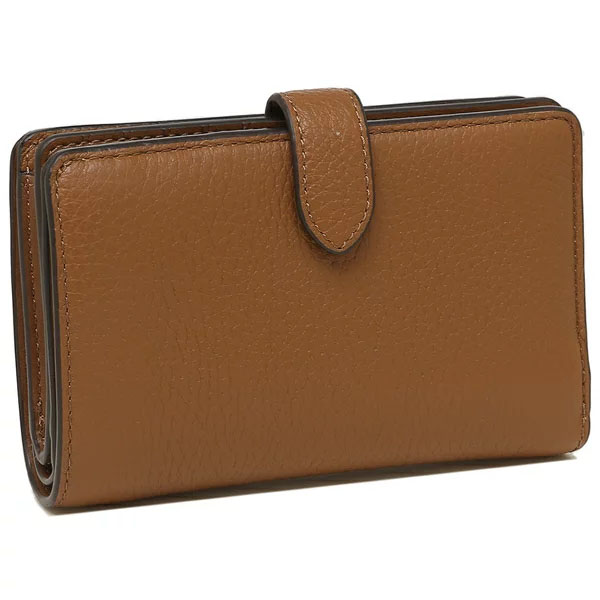 Kate Spade Medium Wallet Leila Pebbled Leather Medium Bifold Warm Gingerbread Brown # WLR00394