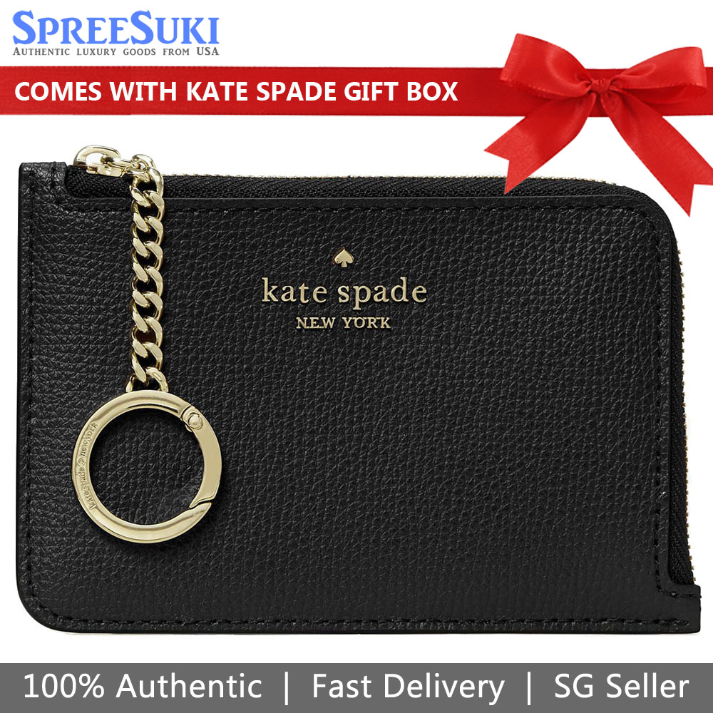 Kate Spade Darcy Medium L-Zip Card Holder Black # WLR00595D1