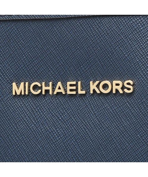 Michael Kors Tote With Gift Bag Jet Set Travel Medium Leather Carryall Tote Shoulder Bag Navy Dark Blue # 35H7GTVT2L
