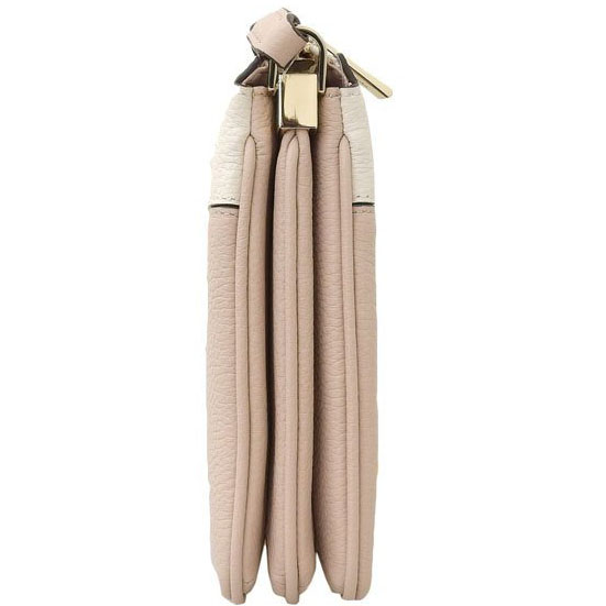 Kate Spade Crossbody Bag Leila Pebbled Leather Triple Gusset Crossbody Light Sand Off White Beige # WKR00423