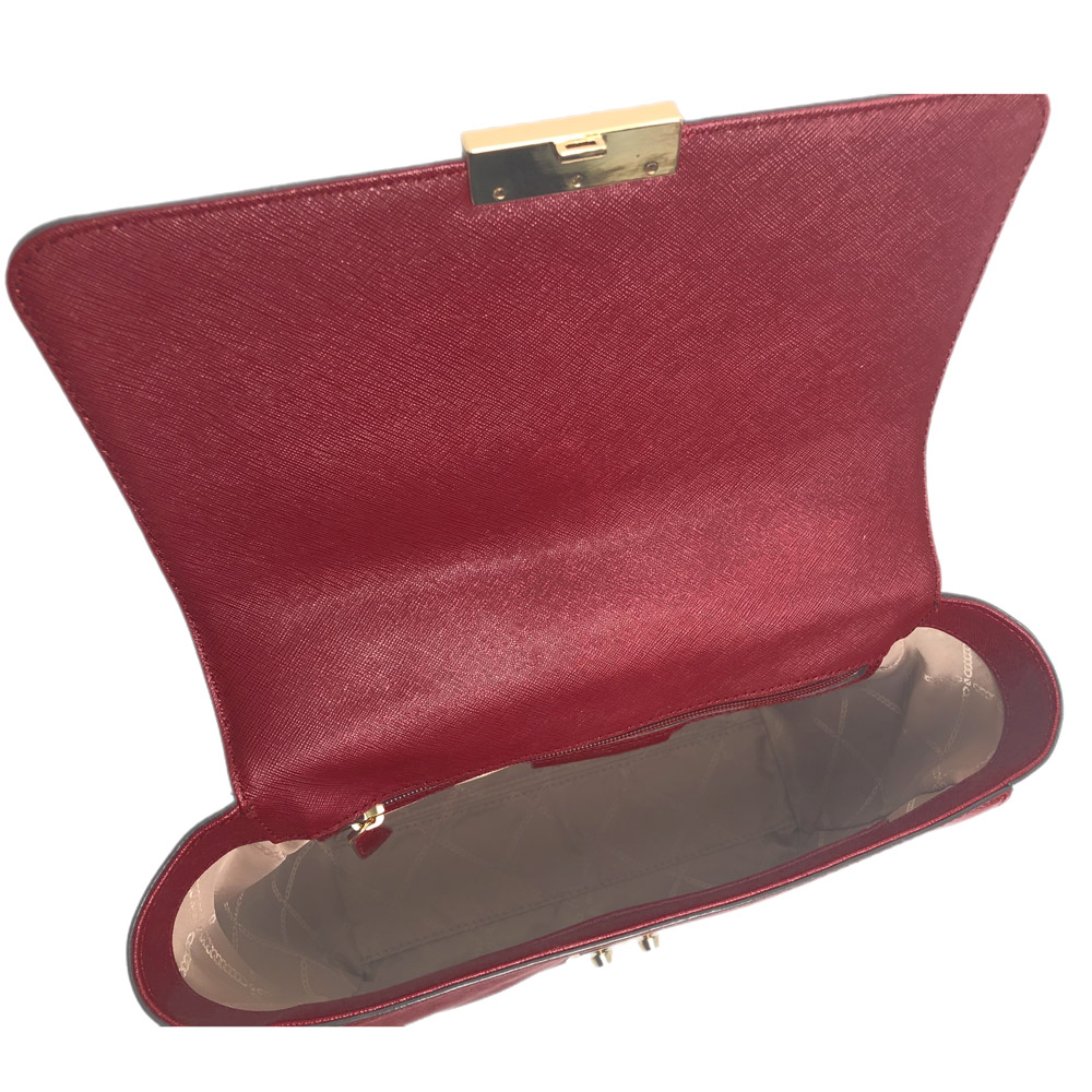 Michael Kors Brandi Medium Top Handle Leather Satchel Maroon Red # 38H8GI3S2L
