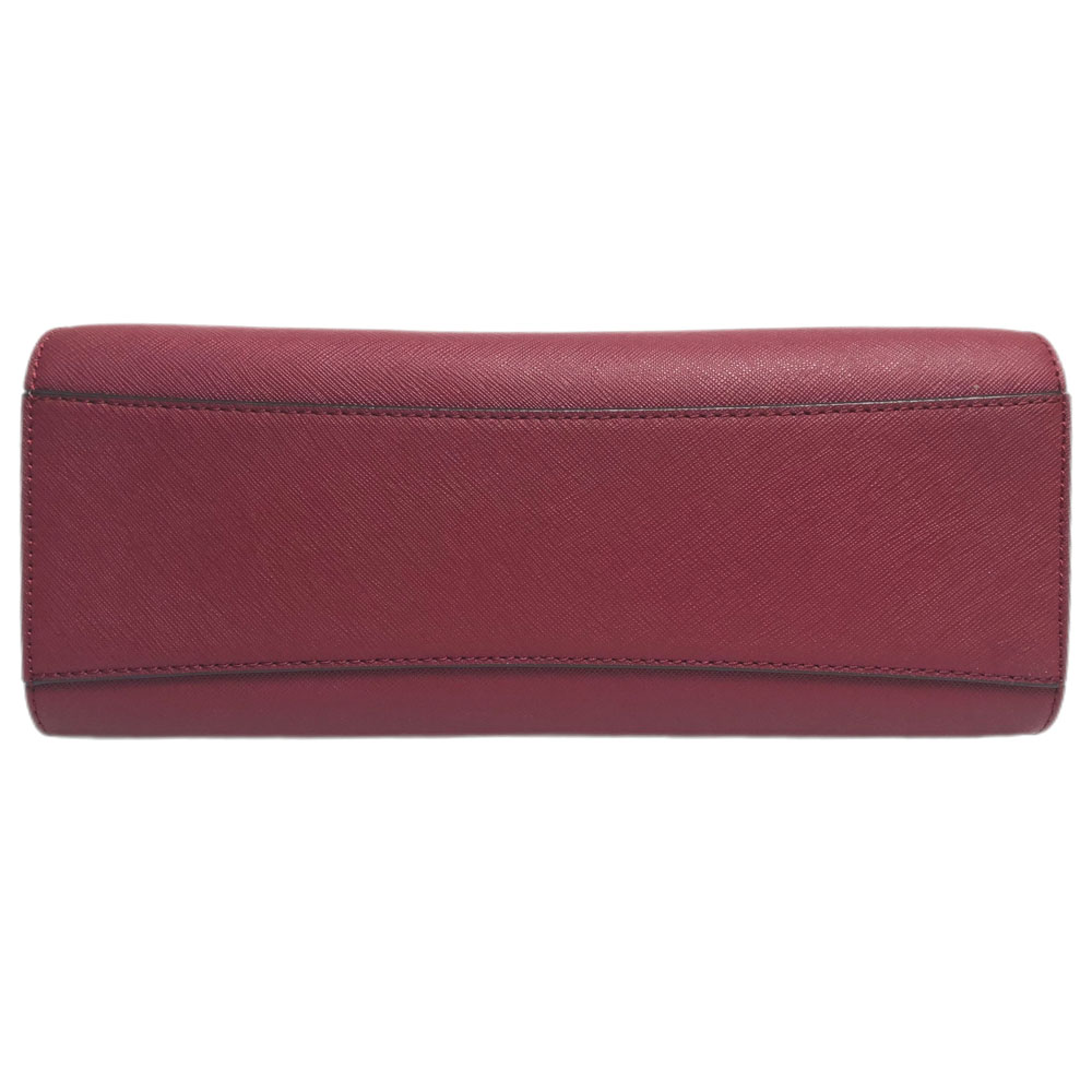 Michael Kors Brandi Medium Top Handle Leather Satchel Maroon Red # 38H8GI3S2L