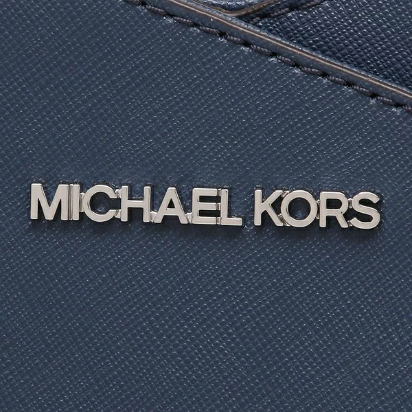 Michael Kors Tote Shoulder Bag Jet Set Large Saffiano Leather Shoulder Bag Navy Dark Blue # 35F1STVT3L