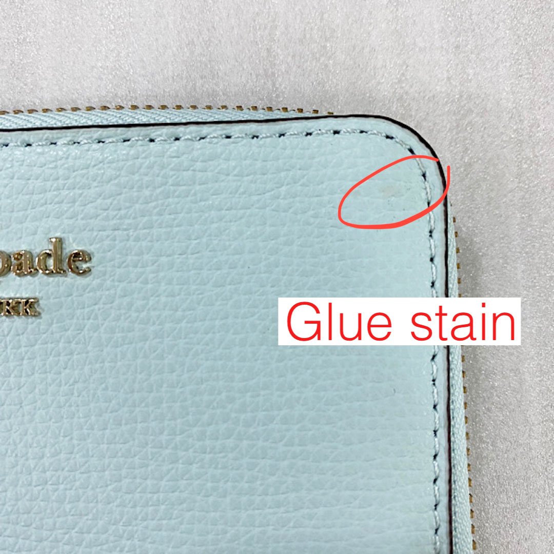 Kate Spade Darcy Refined Grain Medium L-Zip Card Holder Blue Glow # WLR00595