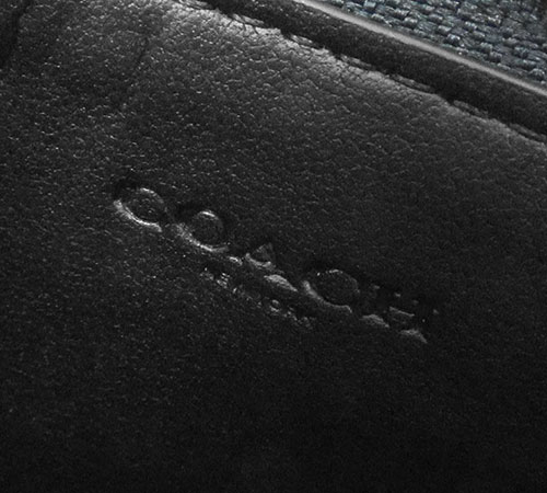 Coach Signature Canvas Zip Card Case Midnight Dark Blue # C4281