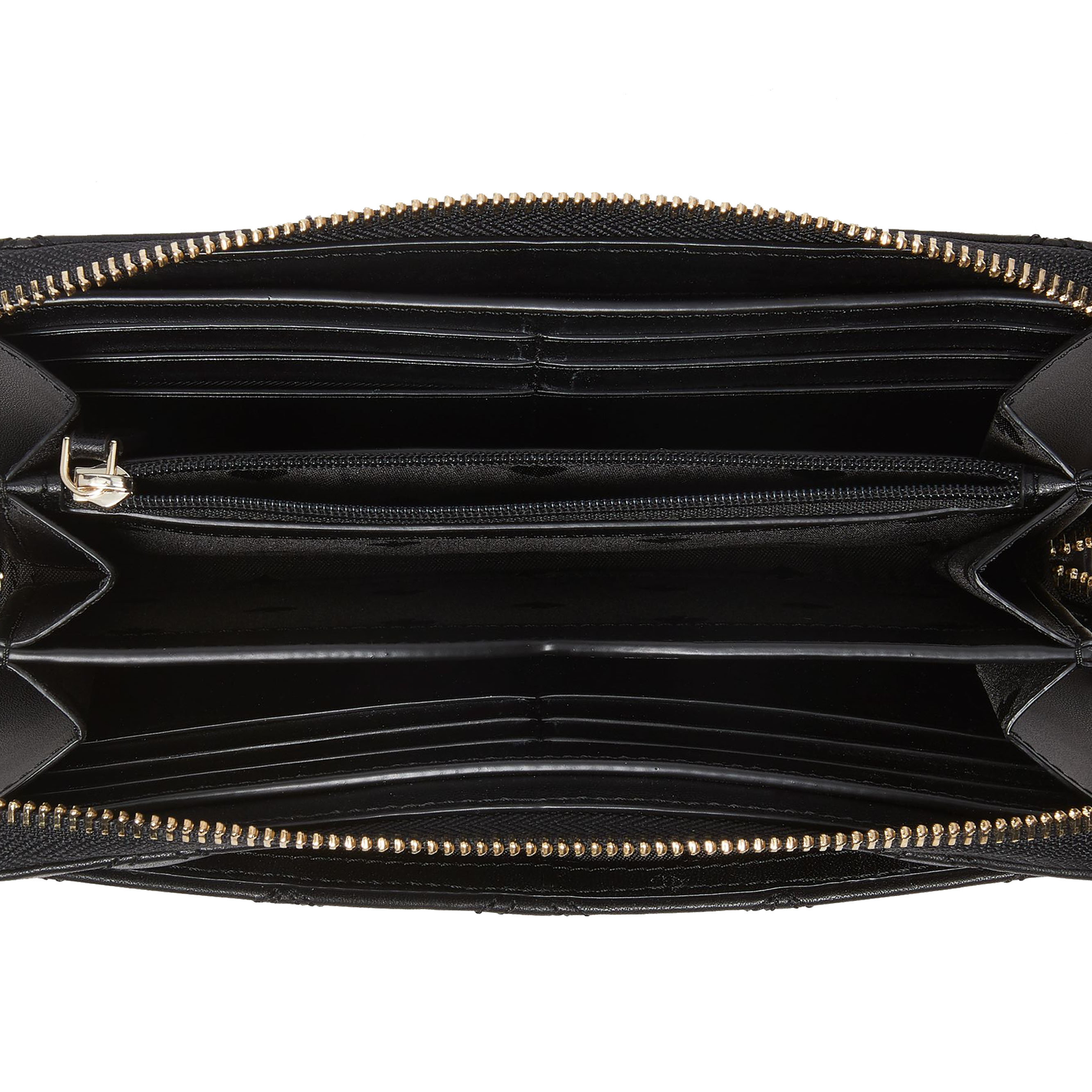 Kate Spade Long Wallet Natalia Quilted Leather Large Continental Wallet Black # WLRU6340D1