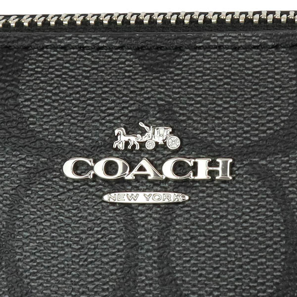 Coach Wristlet Pouch Shoulder Bag Nolita 19 In Signature Canvas Graphite Black # C3308