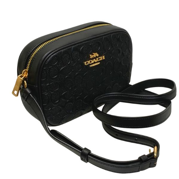 Coach Crossbody Bag Mini Jamie In Signature Leather Camera Bag Black # CC943