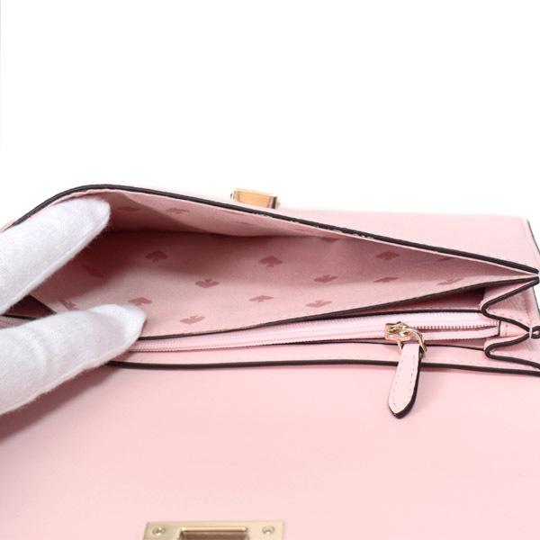 Kate Spade Lucia Pebble Leather Large Slim Flap Wallet Chalk Pink # K7182