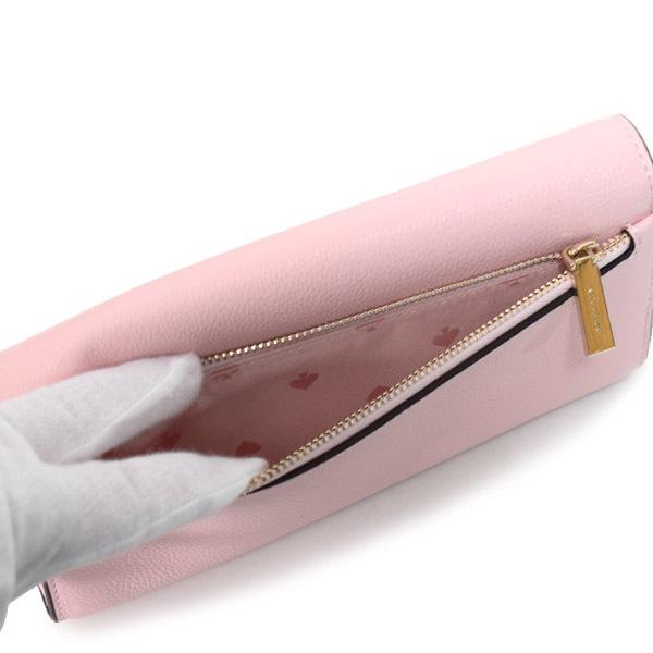 Kate Spade Lucia Pebble Leather Large Slim Flap Wallet Chalk Pink # K7182