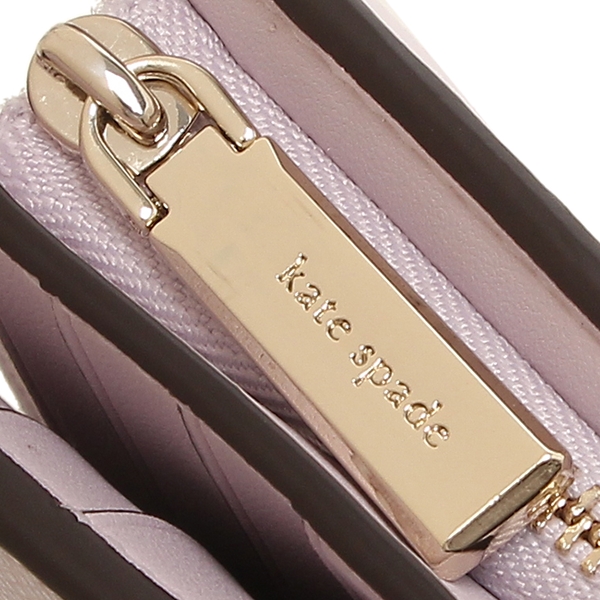 Kate Spade Medium Wallet Staci Safiano Leather Medium Compact Bifold Wallet Lilac Moonlight Light Purple # WLR00128
