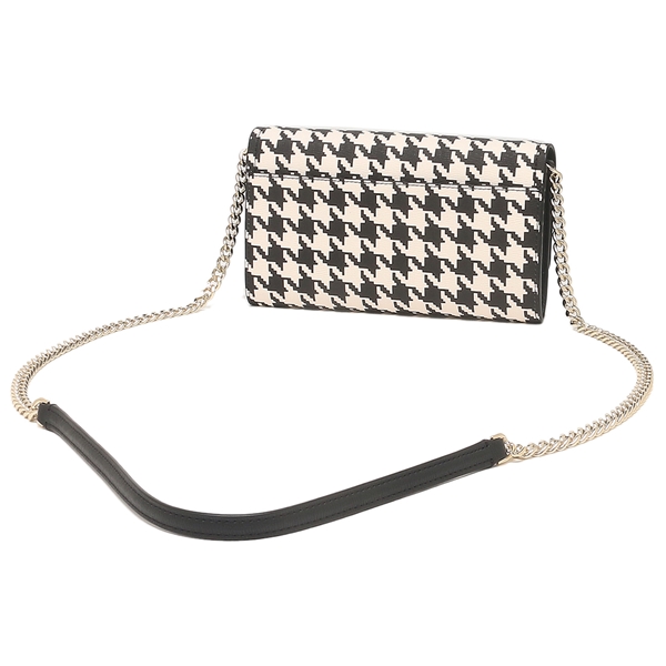 Kate Spade Crossbody Bag Woc Wallet On Chain Darcy In Houndstooth Print Chain Wallet Crossbody Black # K9155