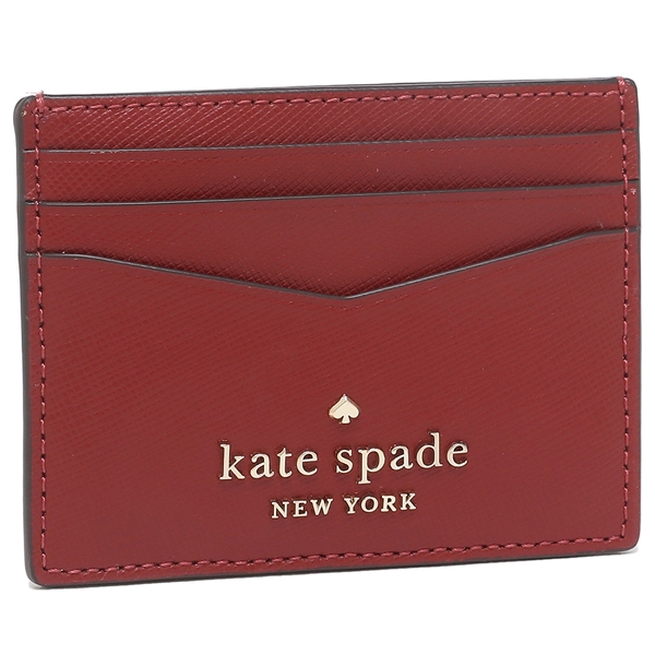 Kate Spade Staci Saffiano Leather Small Slim Cardholder Red Currant # WLR00129