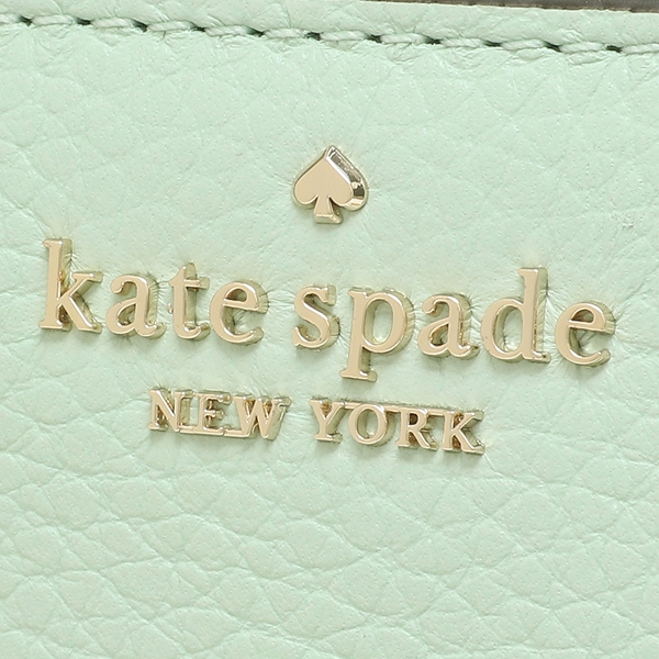 Kate Spade Leila Pebble Leather Medium Compact Bifold Seawater Light Green # WLR00394