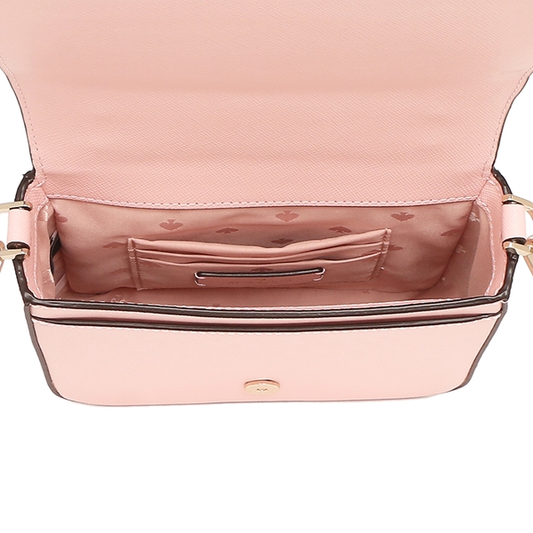 Kate Spade Crossbody Bag Staci Saffiano Leather Square Flap Crossbody Chalk Pink # K7342