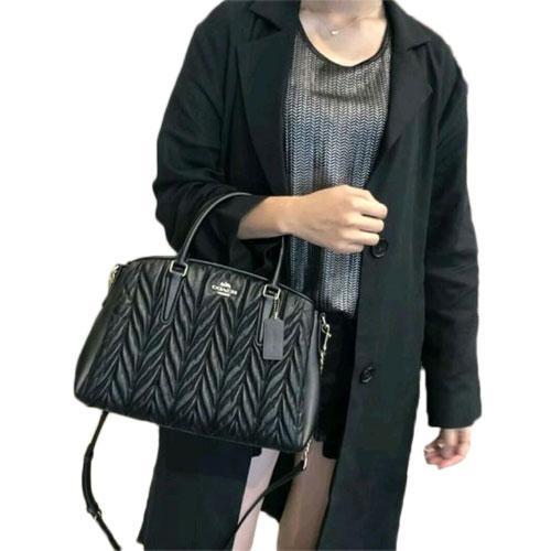 Coach Crossbody Bag Sage Carryall With Quilting Black # F31457