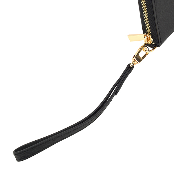 Tory Burch Long Wallet Emerson Saffiano Leather Wristlet Wallet Black # 74179