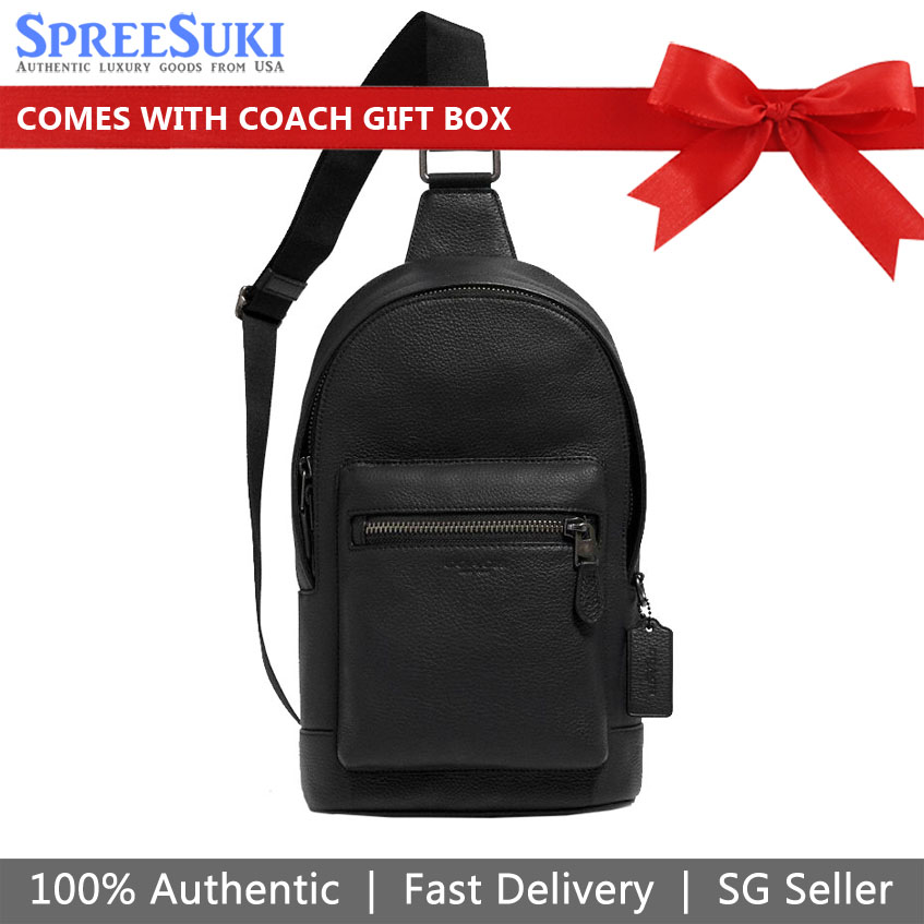 Coach Men Backpack West Pack Sling Pack Black # 2540