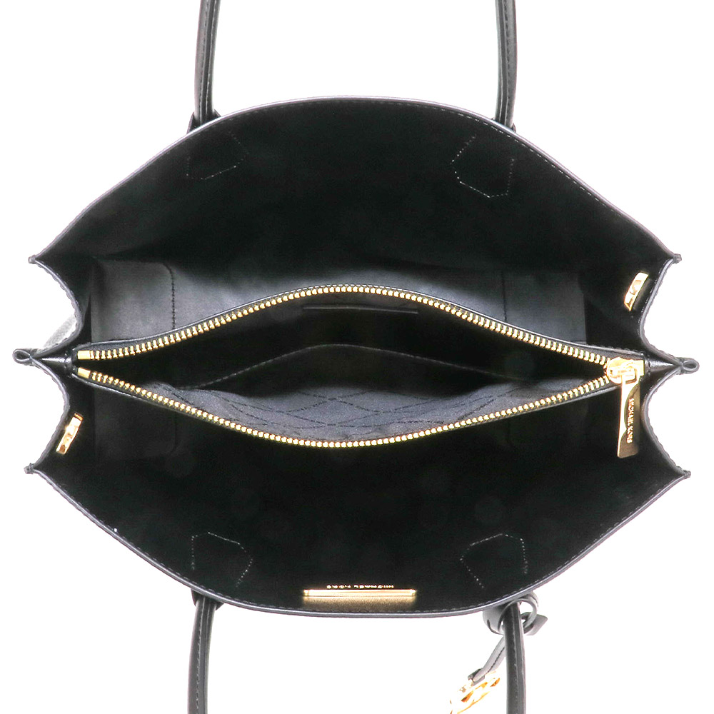 Michael Kors Crossbody Bag Shoulder Bag Mercer Large Pebbled Leather Accordion Tote Bag Black # 35T2GM9S3L