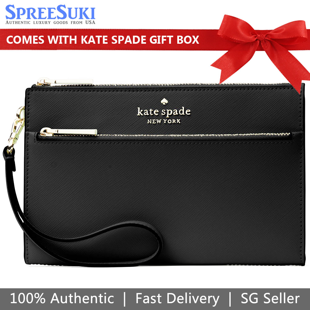 Kate Spade Large Wristlet Staci Medium Wristlet Wallet Black # K6138