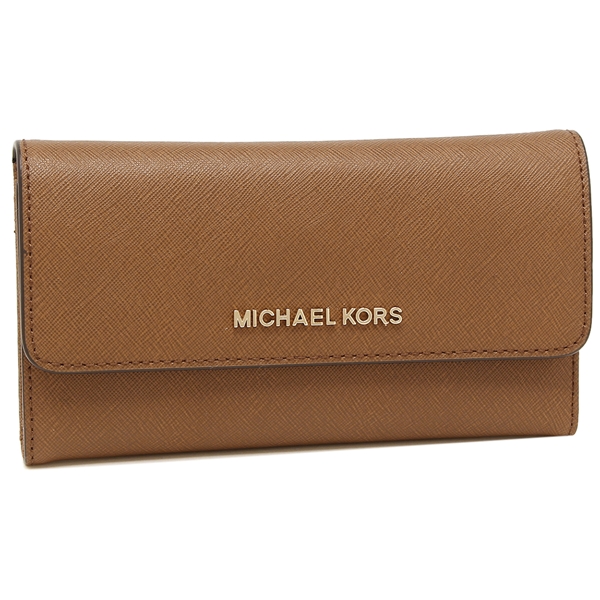 Michael Kors Long Wallet Large Trifold Wallet Luggage Brown # 35S8GTVF7L