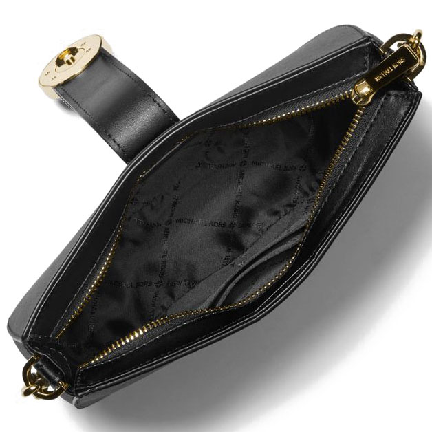 Michael Kors Shoulder Bag Carmen Xs Extra Small Leather Pouchette Shoulder Bag Black # 35F2GNMC0L