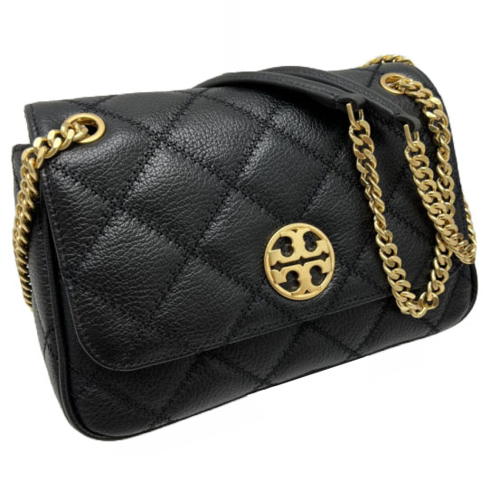 Tory Burch Crossbody Bag Shoulder Bag Willa Small Shoulder Bag Claret Black # 87863