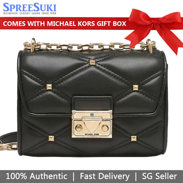 Michael Kors Crossbody Bag Shoulder Bag Serena Small Flap Crossbody Black # 35F2GNRC6I