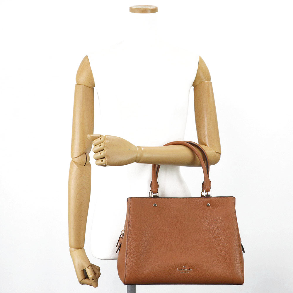 Kate Spade Crossbody Bag Satchel Lelia Medium Pebbled Leather Warm Gingerbread Brown # WKR00335