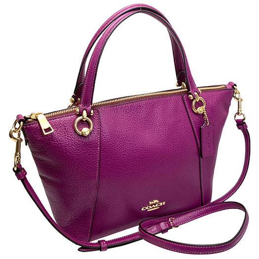 Coach Crossbody Bag Kacey Leather Satchel Dark Magenta Purple # C6229