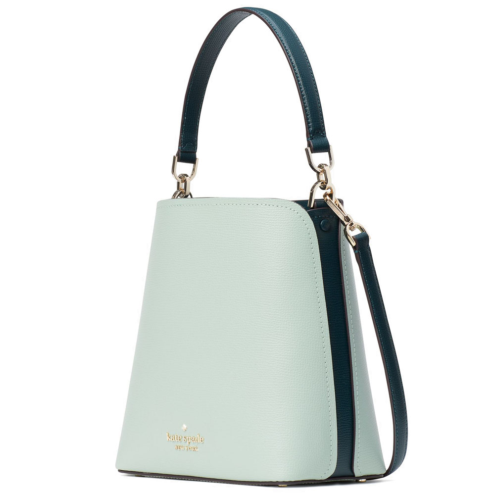 Kate Spade Crossbody Bag Darcy Colorblock Small Bucket Bag Seawater Light Blue # WKR00541