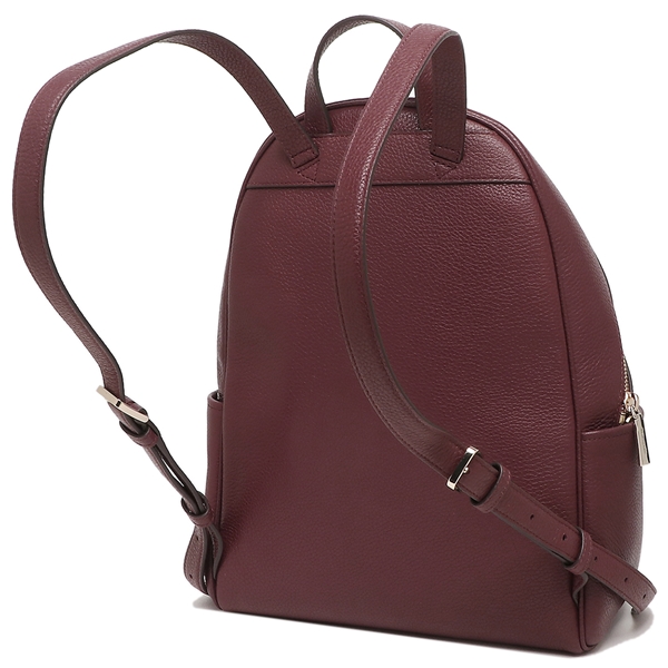 Kate Spade Leila Pebbled Leather Medium Dome Backpack Cherrywood Dark Purple Red # K8155