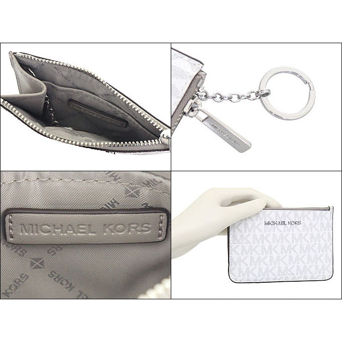 Michael Kors Small Top Zip Coin Pouch With Id Bright White # 35H9STVP1B
