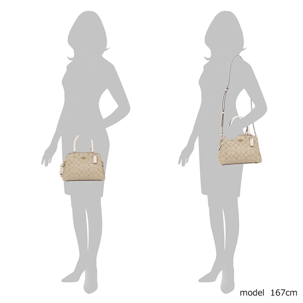 Coach Crossbody Bag Mini Lillie Carryall In Signature Light Khaki Chalk # 91494