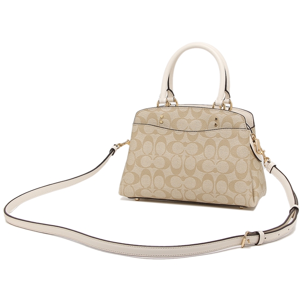 Coach Crossbody Bag Mini Lillie Carryall In Signature Light Khaki Chalk # 91494