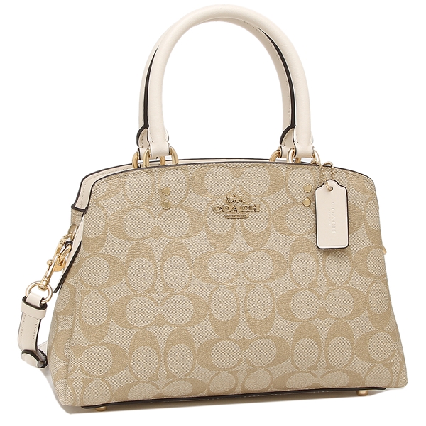 Coach Crossbody Bag Mini Lillie Carryall In Signature Light Khaki Chalk # 91494
