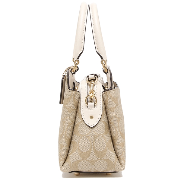 Coach Crossbody Bag Mini Lillie Carryall In Signature Light Khaki Chalk # 91494