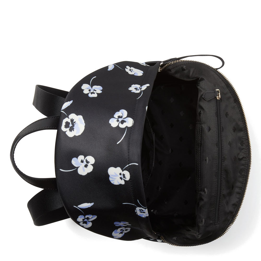 Kate Spade Chelsea The Little Better Pansy Floral Medium Backpack Black # KA502