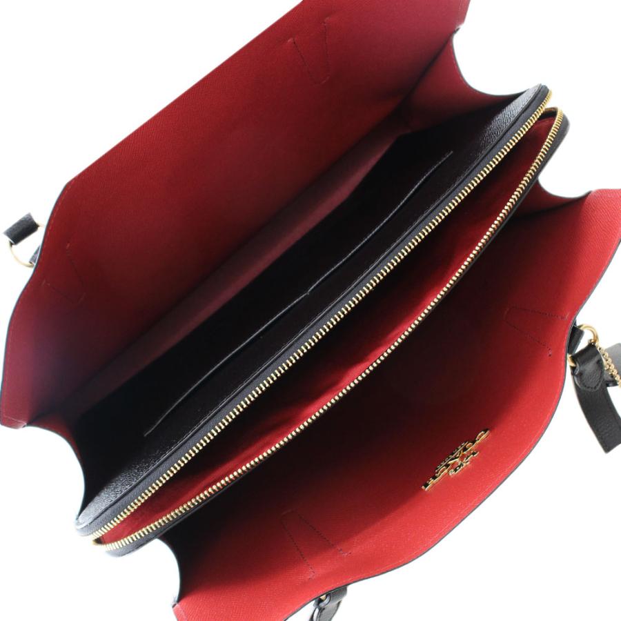 Coach Tote Shoulder Bag Tatum Carryall 40 Double Face Crossgrain Leather Black True Red # C4077