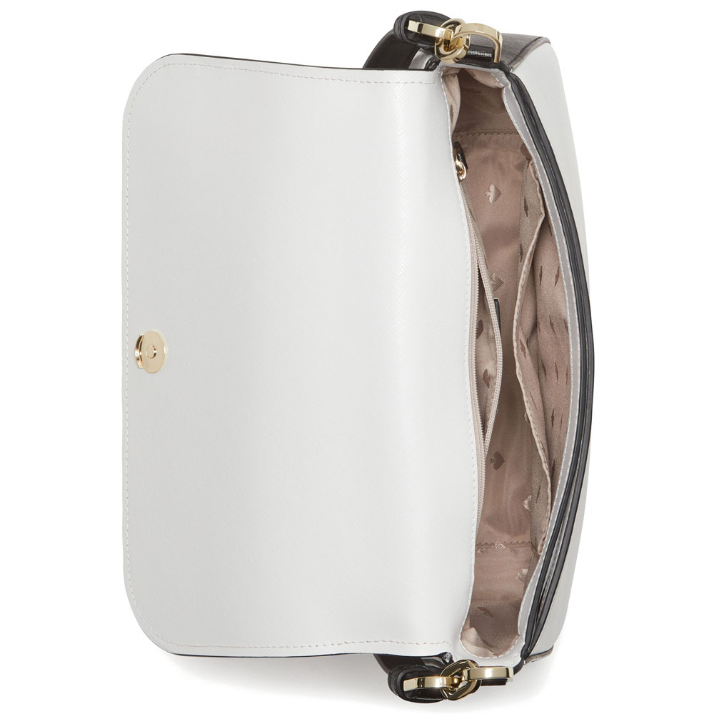 Kate Spade Crossbody Bag Staci Colorblock Saffiano Leather Beige Nude Cream # K9325
