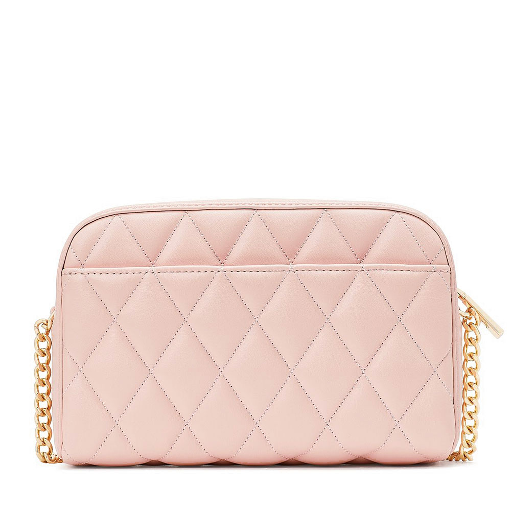 Kate Spade Crossbody Bag Carey Smooth Quilted Mini Camera Bag Conch Pink # KA592
