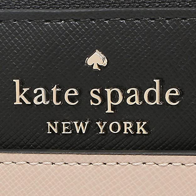 Kate Spade Long Wallet Staci Colorblock Large Continental Wallet Warm Beige Black # WLR00120D1