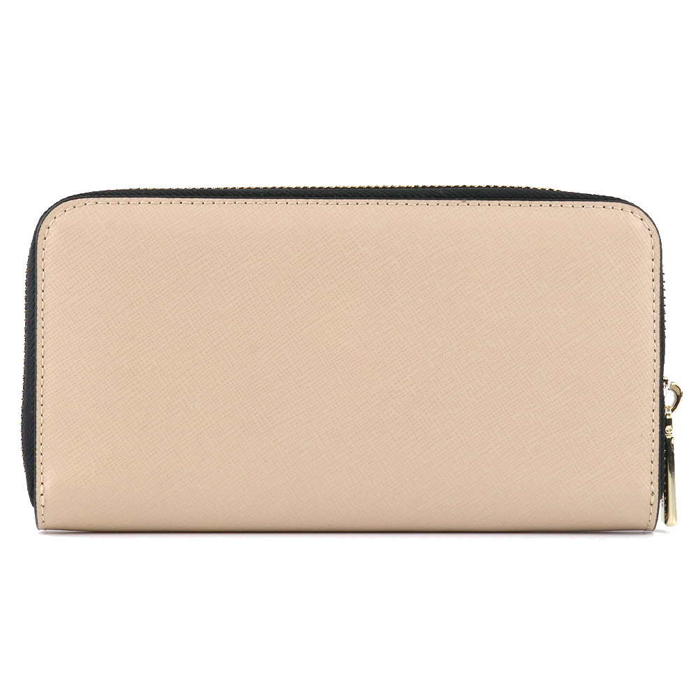 Kate Spade Long Wallet Staci Colorblock Large Continental Wallet Warm Beige Black # WLR00120D1