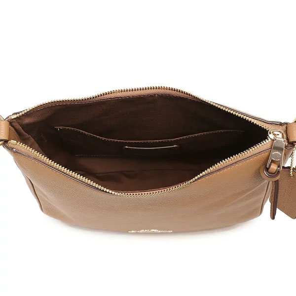 Coach Crossbody Bag Pebbled Leather Ellie File Bag Light Saddle Brown # C1648