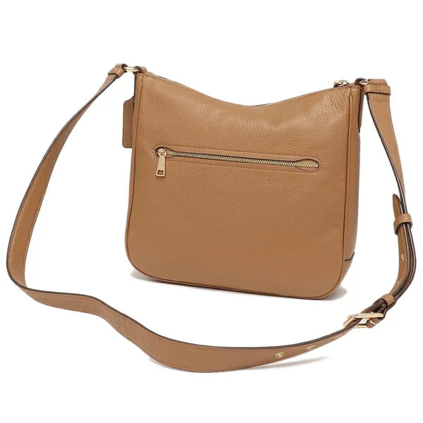 Coach Crossbody Bag Pebbled Leather Ellie File Bag Light Saddle Brown # C1648