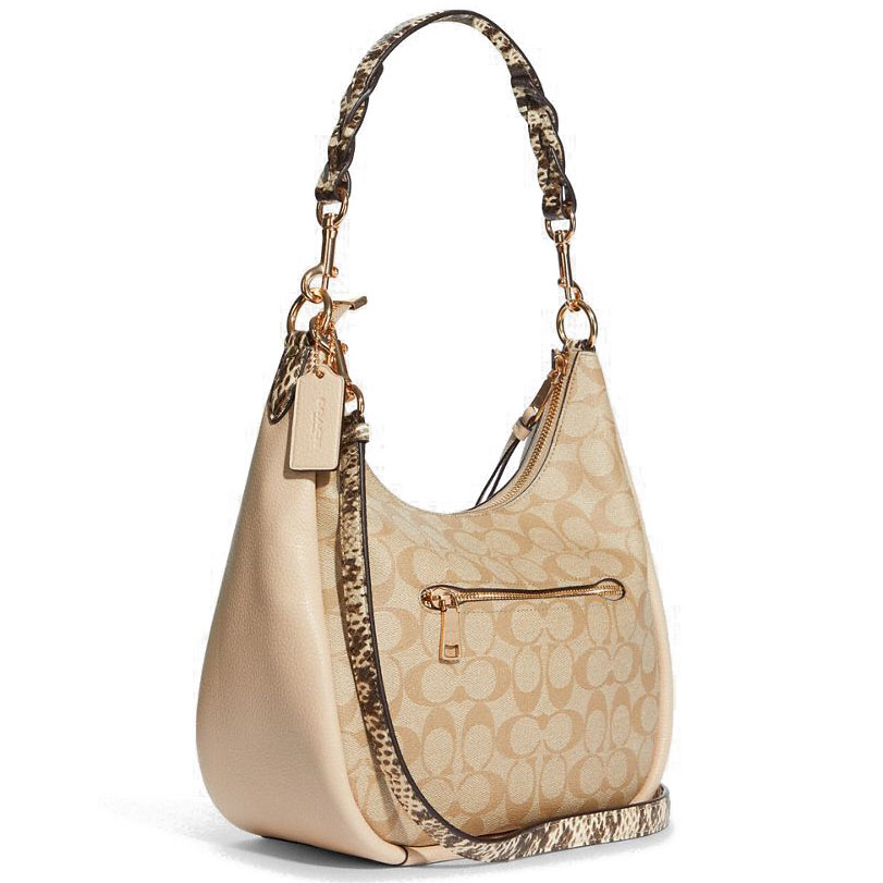 Spreesuki - Coach Jules Hobo Signature Canvas Bag Snake Embossed Light 