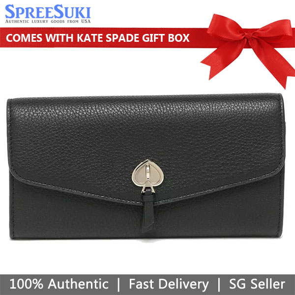 長財布 Kate Spade marti pebbled leather large slim wallet K6402 NWT Kate Spade Marti Large Slim Pebbled Leather Flap Wallet